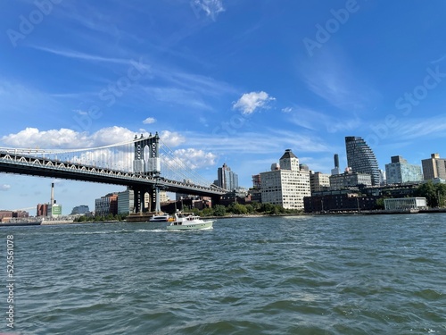 New York, NY, city bridge and city