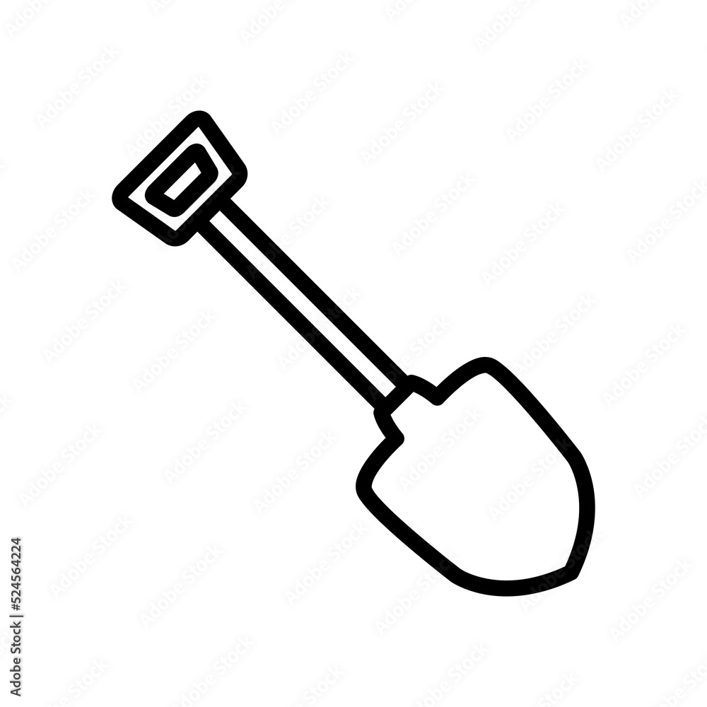shovel icon vector illustration on white background. shovel icon vector illustration on white background.