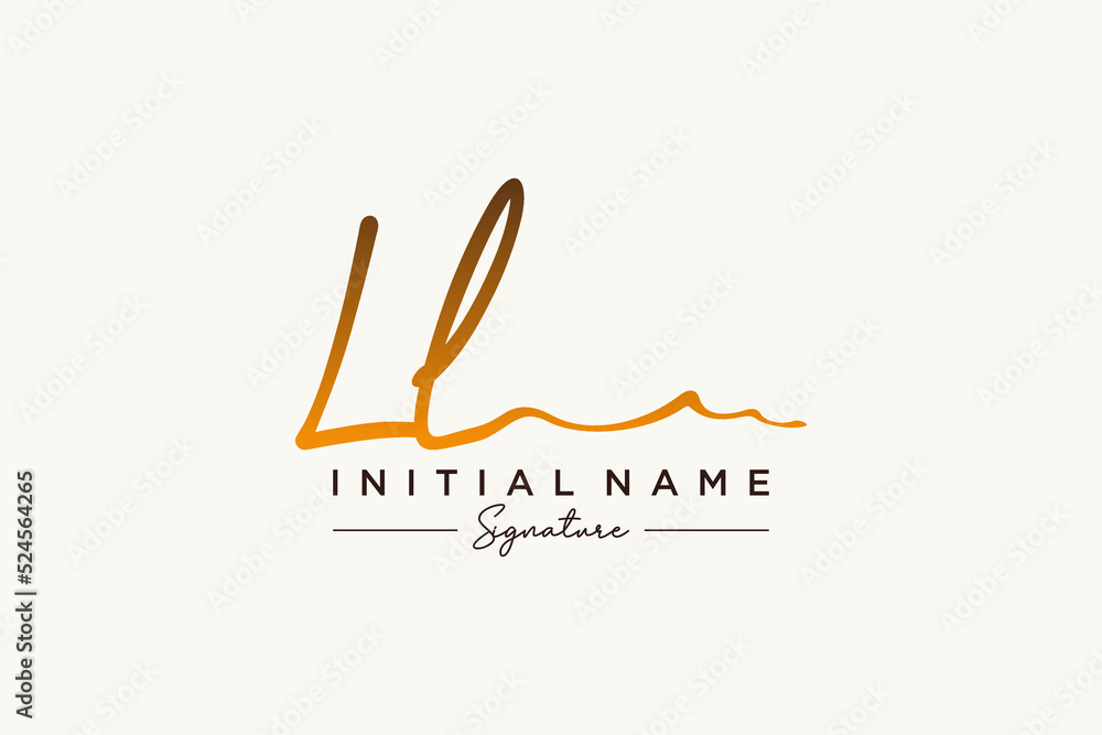 Initial LL signature logo template vector. Hand drawn Calligraphy lettering Vector illustration. Initial LL signature logo template vector. Hand drawn Calligraphy lettering Vector illustration.