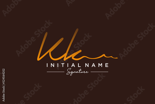 Initial KK signature logo template vector. Hand drawn Calligraphy lettering Vector illustration.