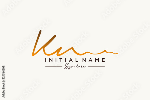 Initial KN signature logo template vector. Hand drawn Calligraphy lettering Vector illustration.