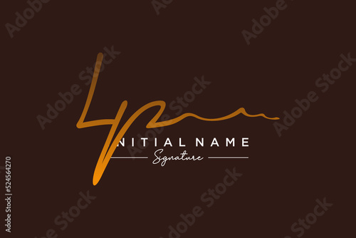 Initial LP signature logo template vector. Hand drawn Calligraphy lettering Vector illustration.