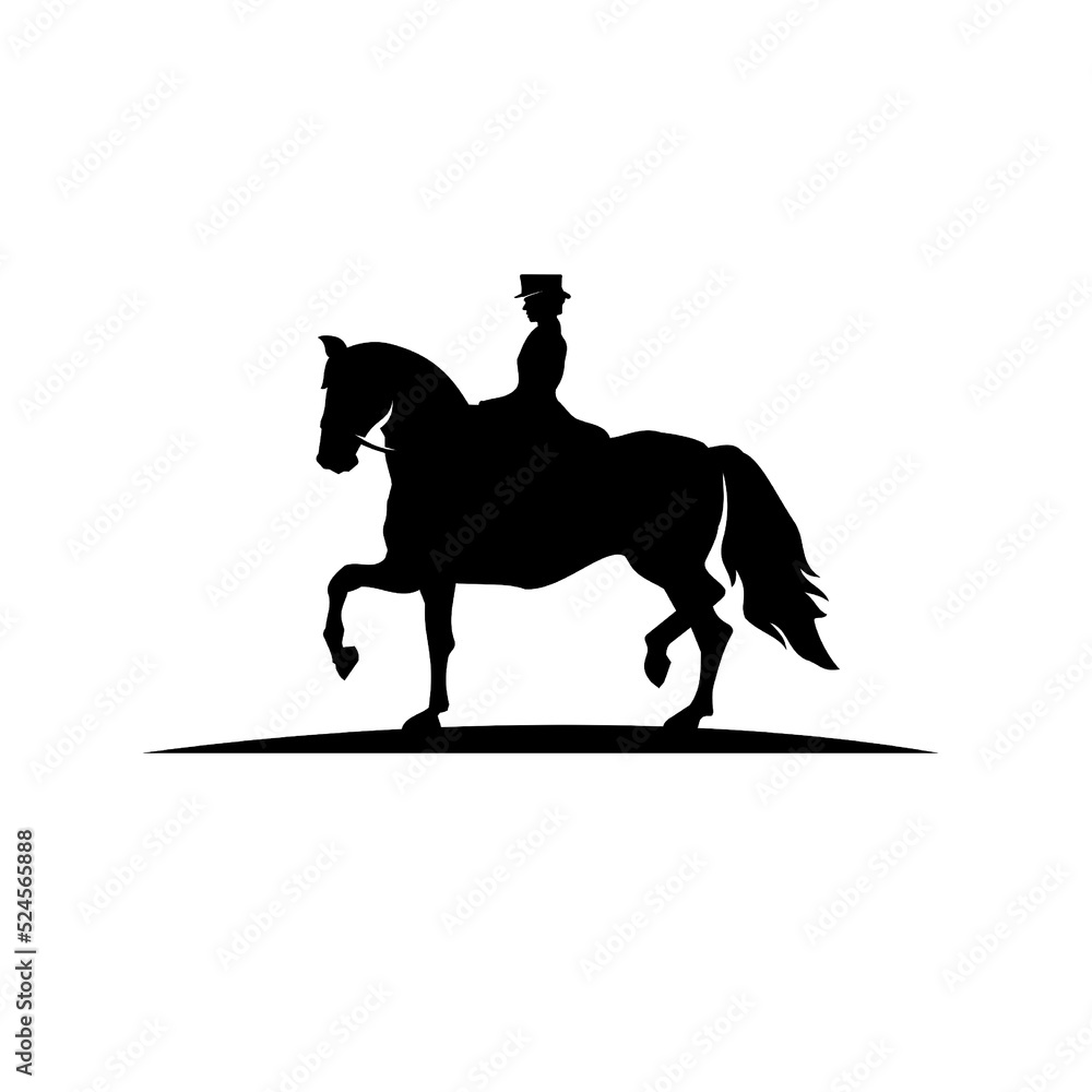 horse and rider logo style