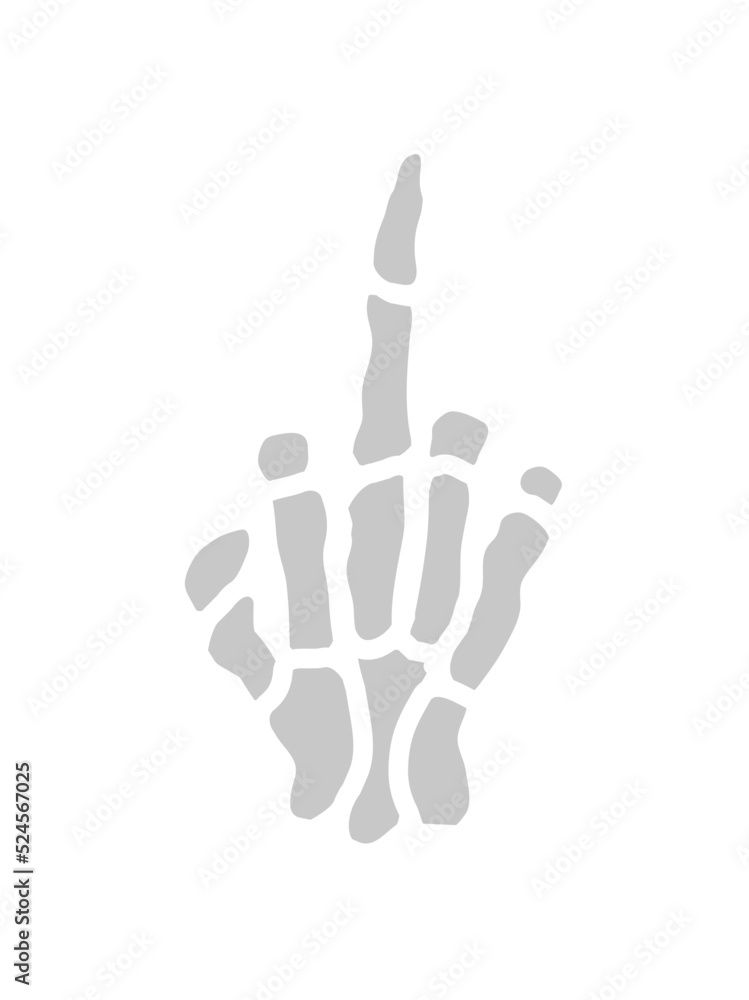 Comic Frech Mittelfinger Knochen Comic Frech Mittelfinger Knochen