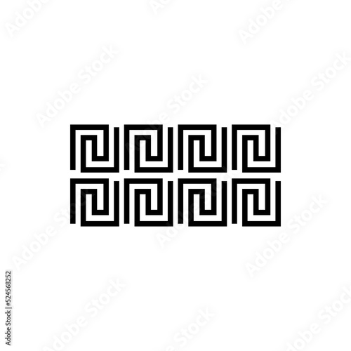 Silhouette chinese pattern dividing line design vector