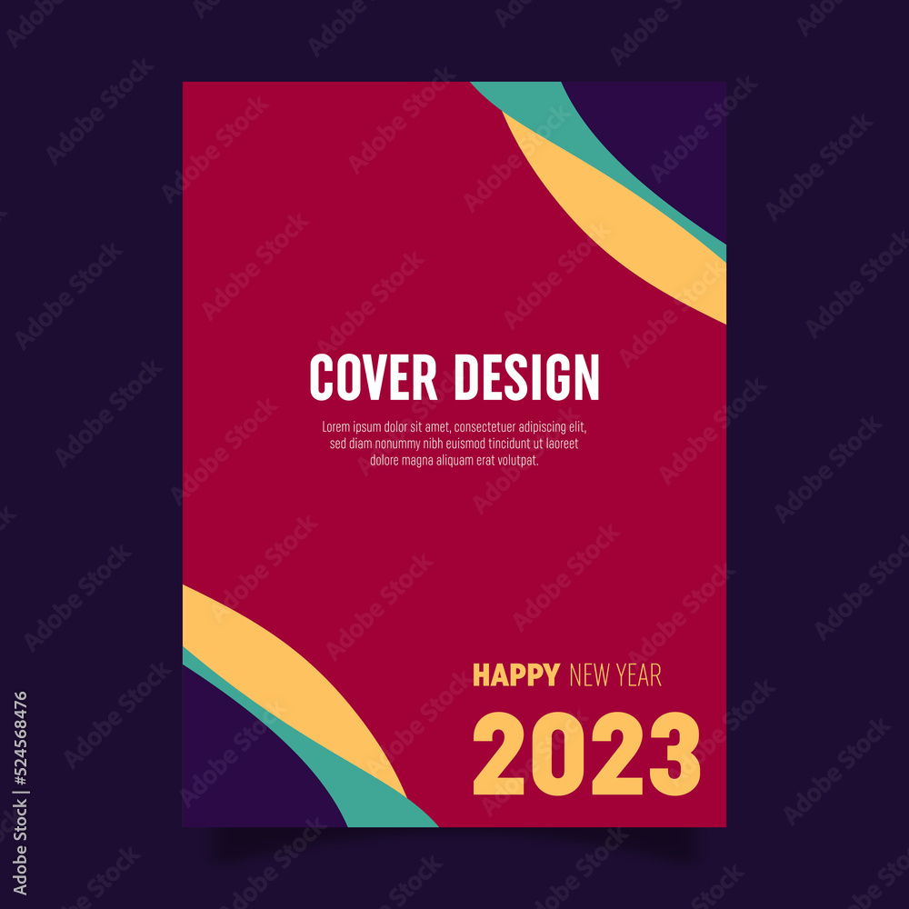 Fototapeta premium Vector book cover design template for new year celebration