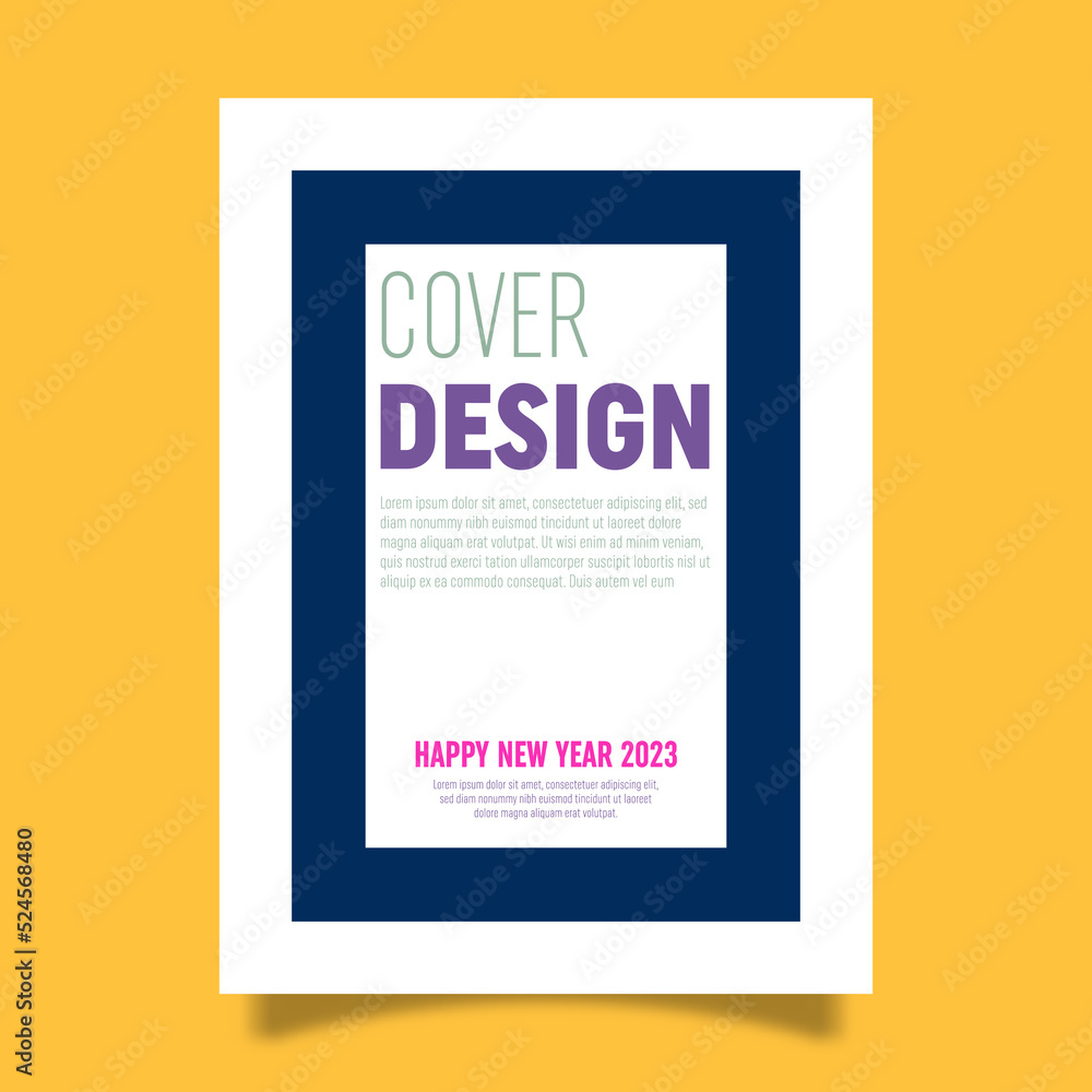 Vector book cover design template for new year celebration