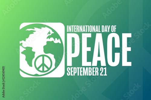 International Day of Peace. September 21. Holiday concept. Template for background, banner, card, poster with text inscription. Vector EPS10 illustration.
