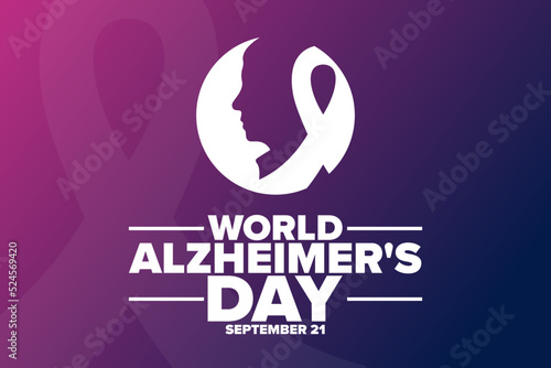 World Alzheimer's Day. September 21. Holiday concept. Template for background, banner, card, poster with text inscription. Vector EPS10 illustration.