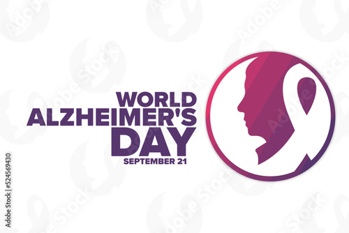 World Alzheimer's Day. September 21. Holiday concept. Template for background, banner, card, poster with text inscription. Vector EPS10 illustration.