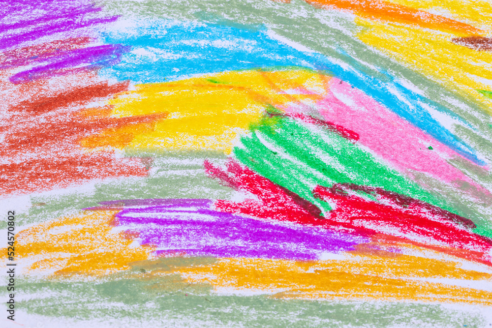 Colorful pastel crayons with painting background