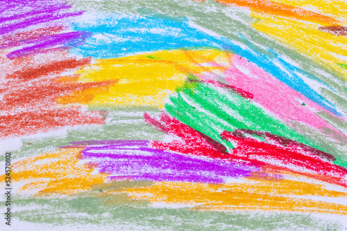 Obraz na płótnie Colorful pastel crayons with painting background w salonie