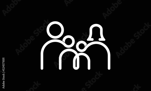 Family, parents and son, father mother and two sons, linear icons.