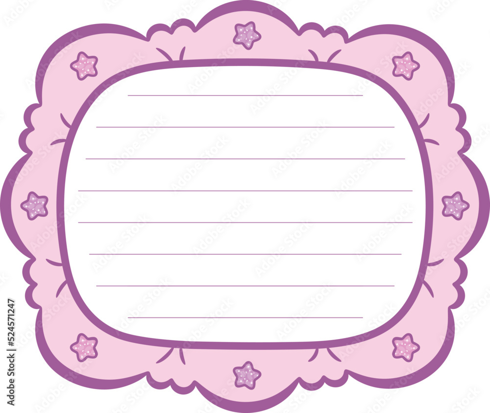 Blank cute note frame with pastel coloring and with stars Blank cute note frame with pastel coloring and with stars