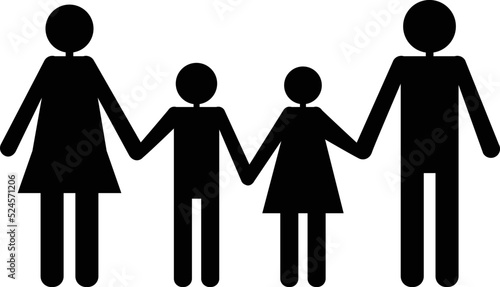 Illustration of family on white background. Insurance concept