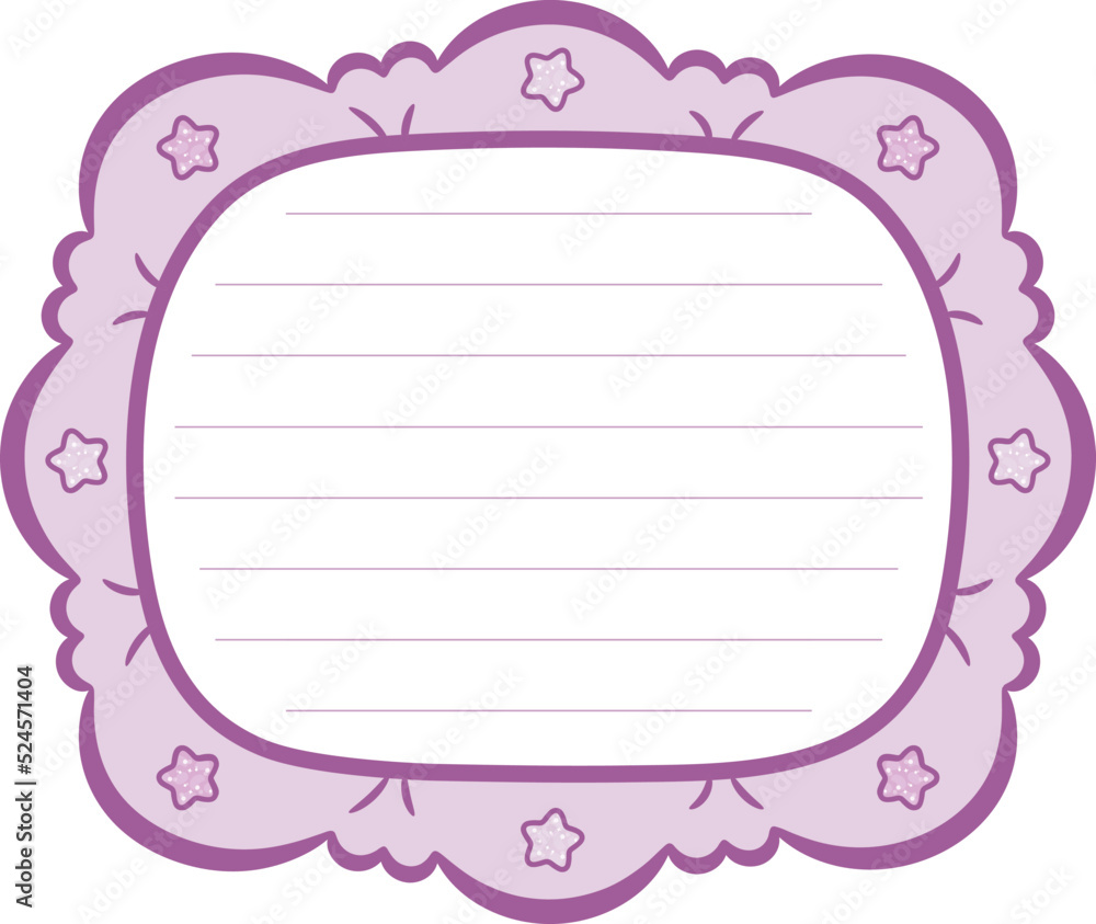 Blank cute note frame with pastel coloring and with stars Blank cute note frame with pastel coloring and with stars