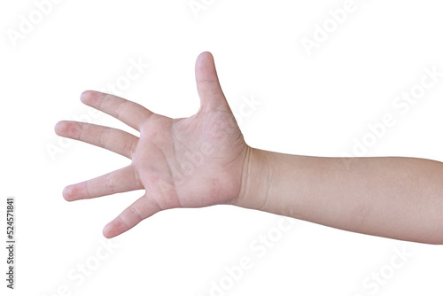 Child hand gesture Isolated on transparent background - PNG format.