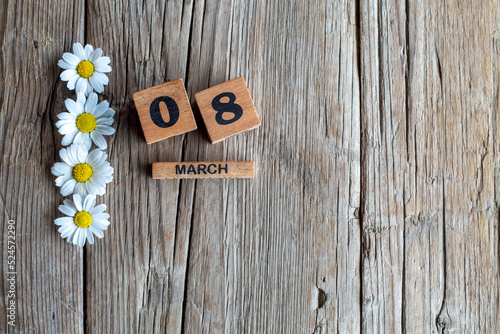 March 8, wooden calendar, i...