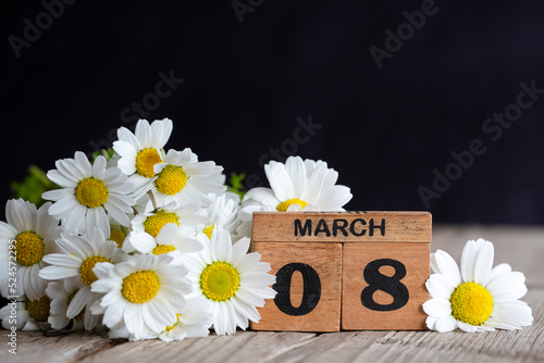March 8, wooden calendar, i...