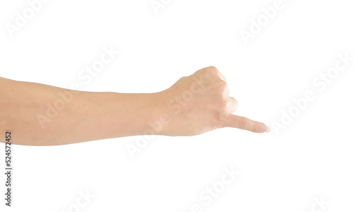Man hand isolated on transparent background - PNG format.
