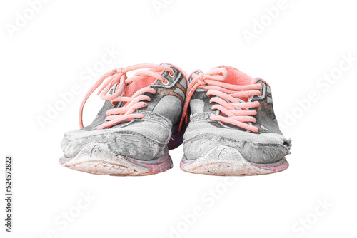 фотографія Old sport shoes isolated on transparent background - PNG format.