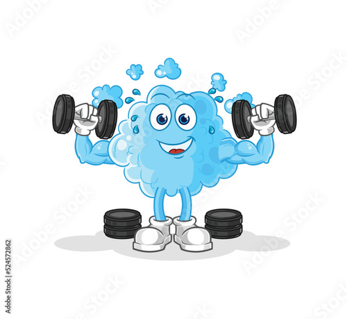 foam weight training illustration. character vector