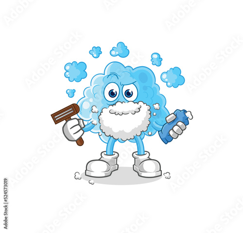 foam shave facial hair vector. cartoon character