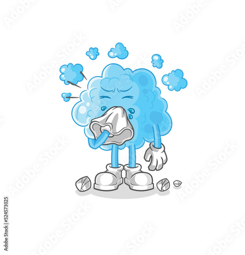 foam blowing nose character. cartoon mascot vector