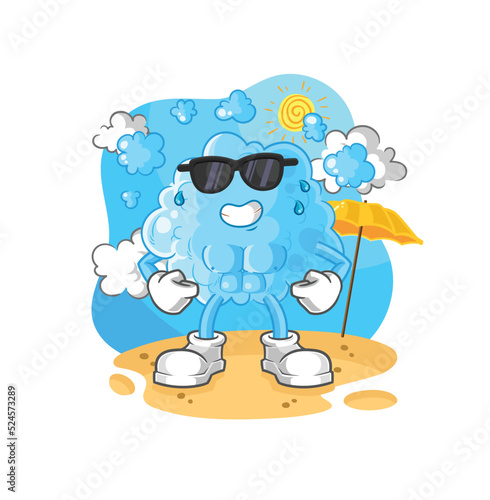 foam sunbathing in summer. character vector © dataimasu