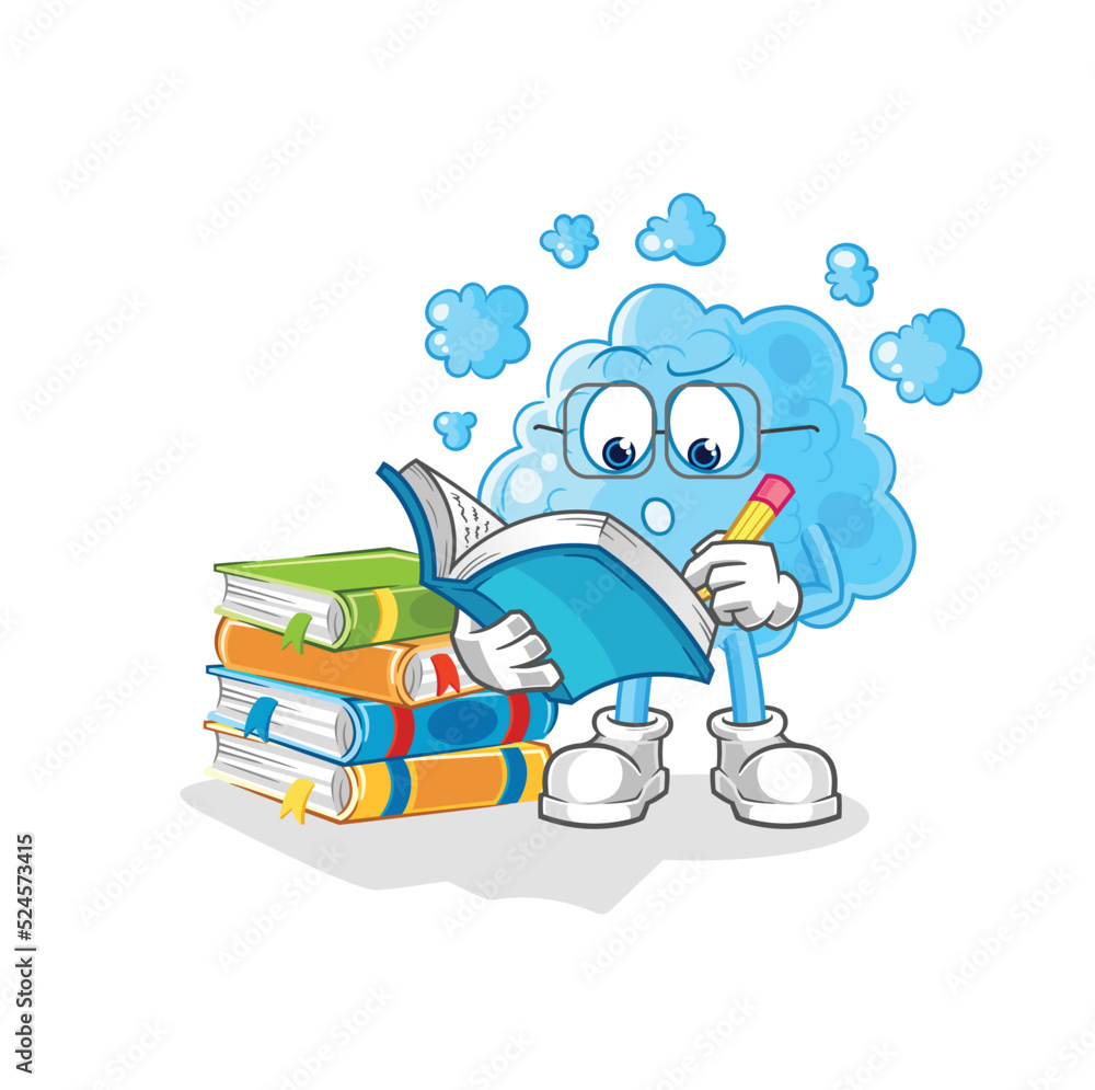 foam studying mascot. cartoon vector foam studying mascot. cartoon vector