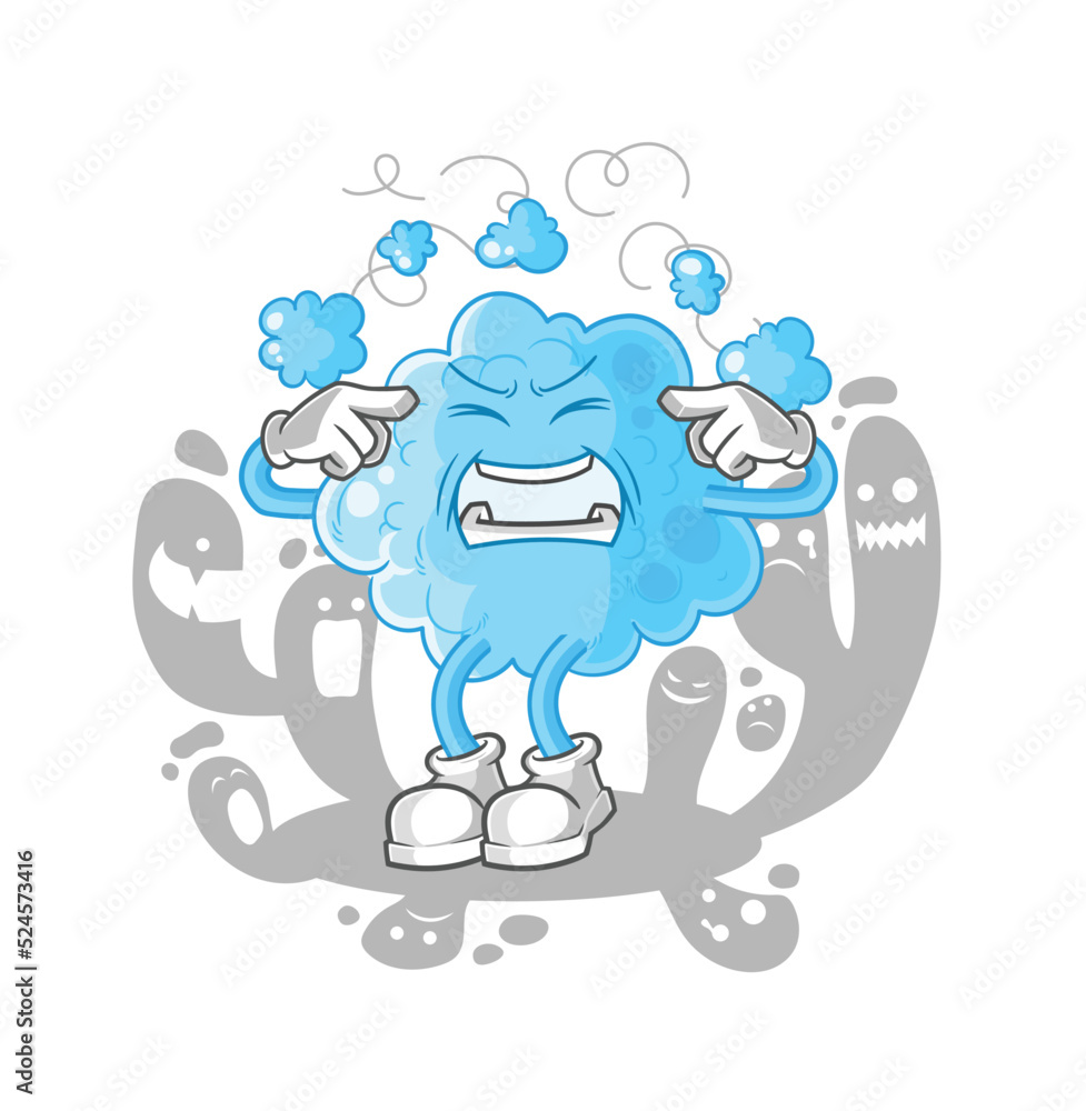 depressed foam character. cartoon vector depressed foam character. cartoon vector
