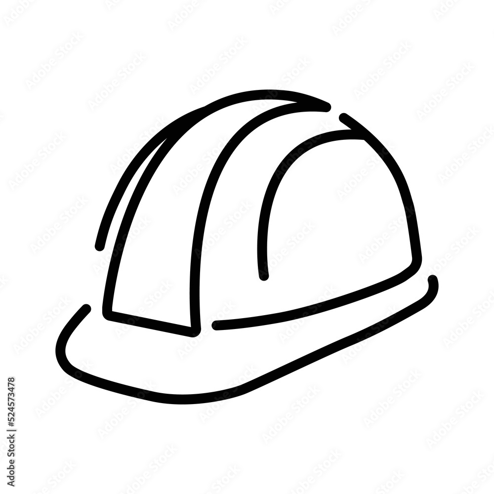 Construction safety helmet icon. Simple outline style. Hard hat, worker
