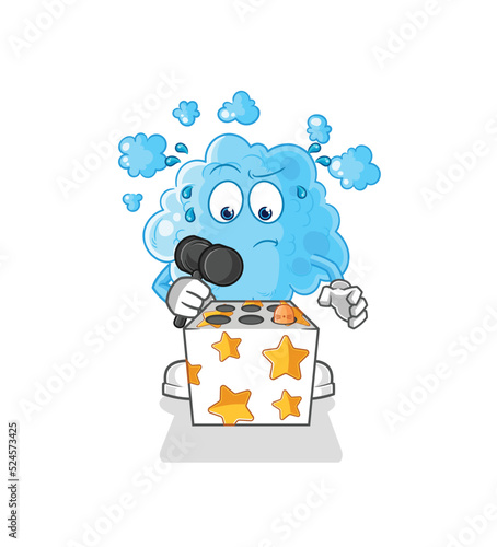 foam play whack a mole mascot. cartoon vector