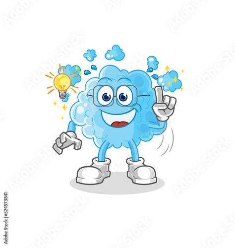 foam got an idea cartoon. mascot vector