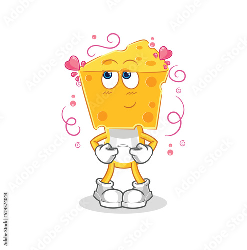 cheese head shy vector. cartoon character
