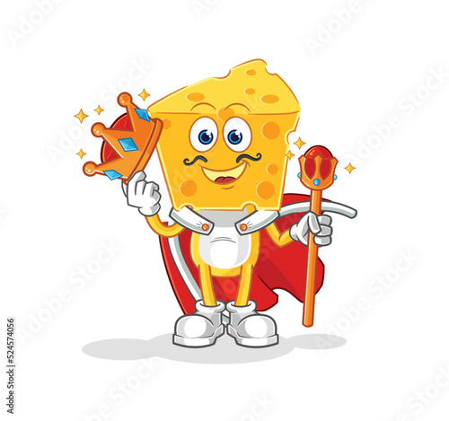 cheese head king vector. cartoon character