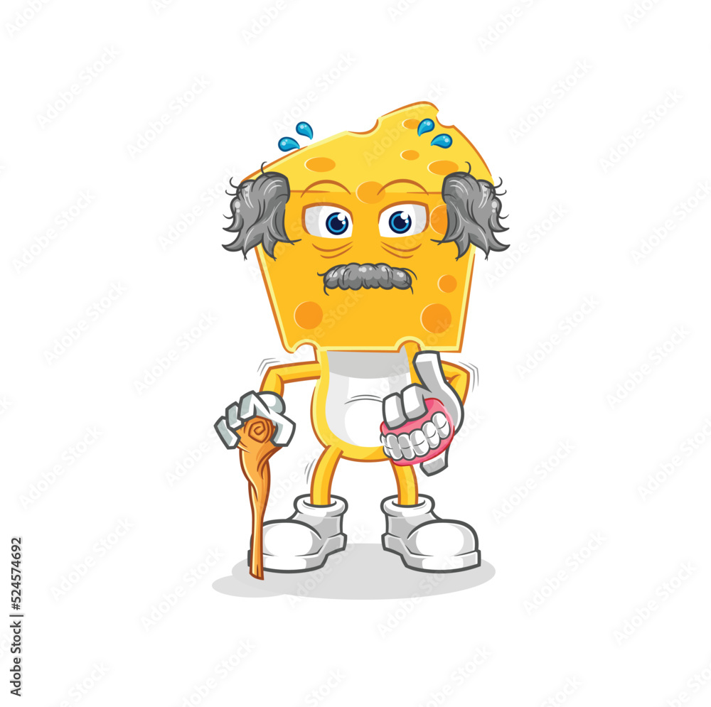 cheese head white haired old man. character vector cheese head white haired old man. character vector