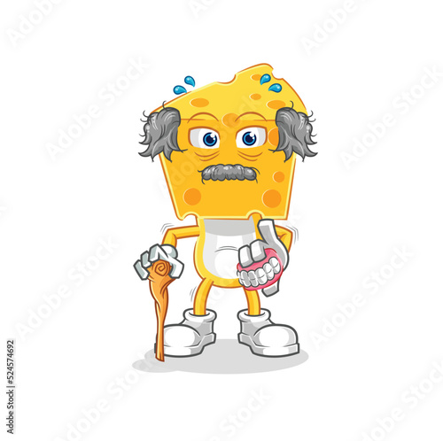 cheese head white haired old man. character vector