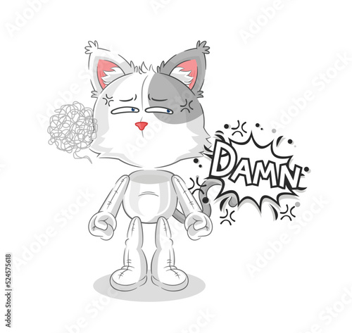 cat very pissed off illustration. character vector