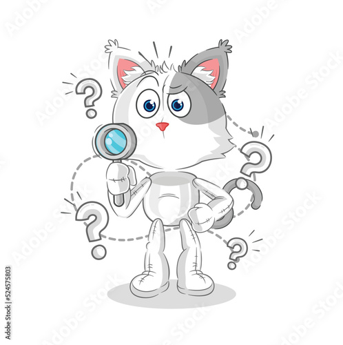 cat searching illustration. character vector