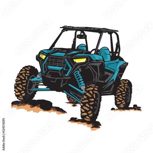 Buggy Extreme Sport vehicle vector illustration, good for team  and racing club also rental and trip adaventure logo design 