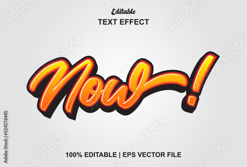 now editable text effect with orange color.