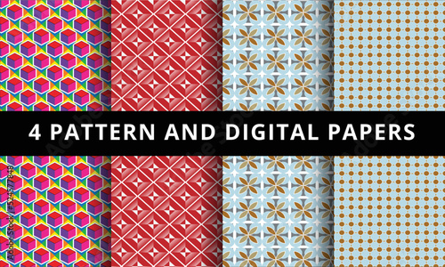 Seamless Geometric Patterns and Digital Paper 4 Seamless Geometric Patterns and Digital Paper