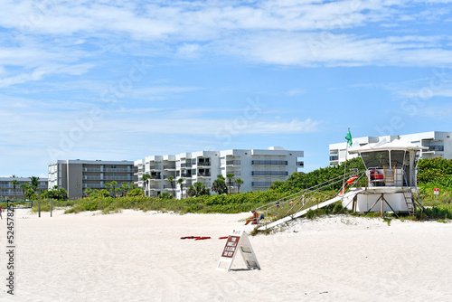 Condos with lifeguard tower in Vero Beach, Florida on Hutchinson Island photo