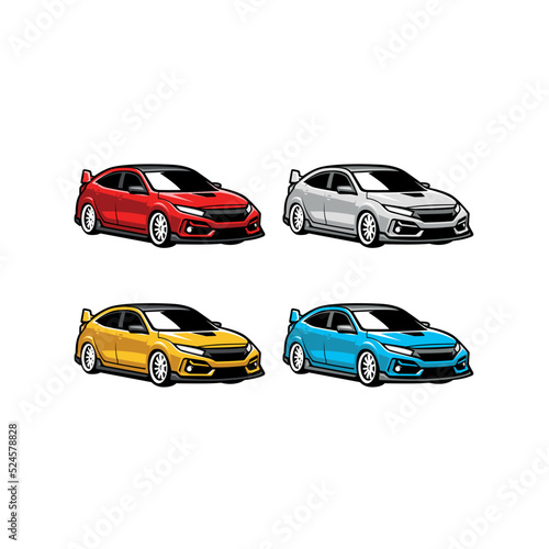 Set of car illustration vector