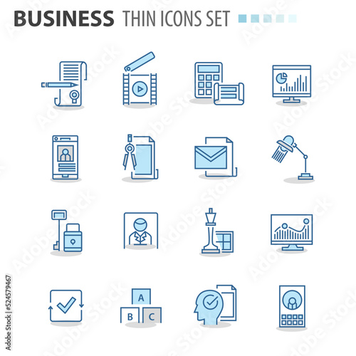 Wallpaper Mural Modern thin line icons set for business Torontodigital.ca