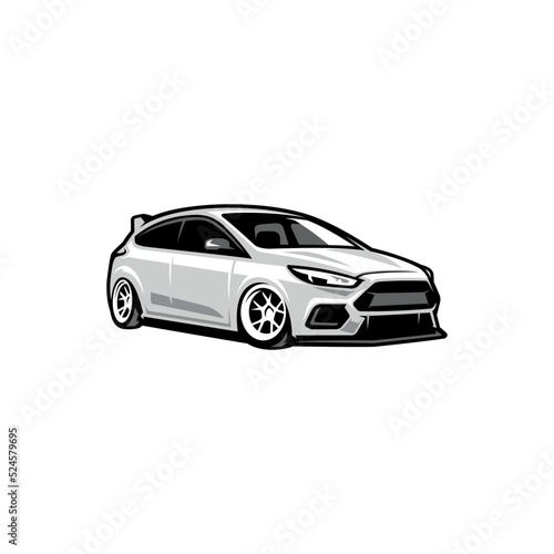 white car illustration vector isolated © winana