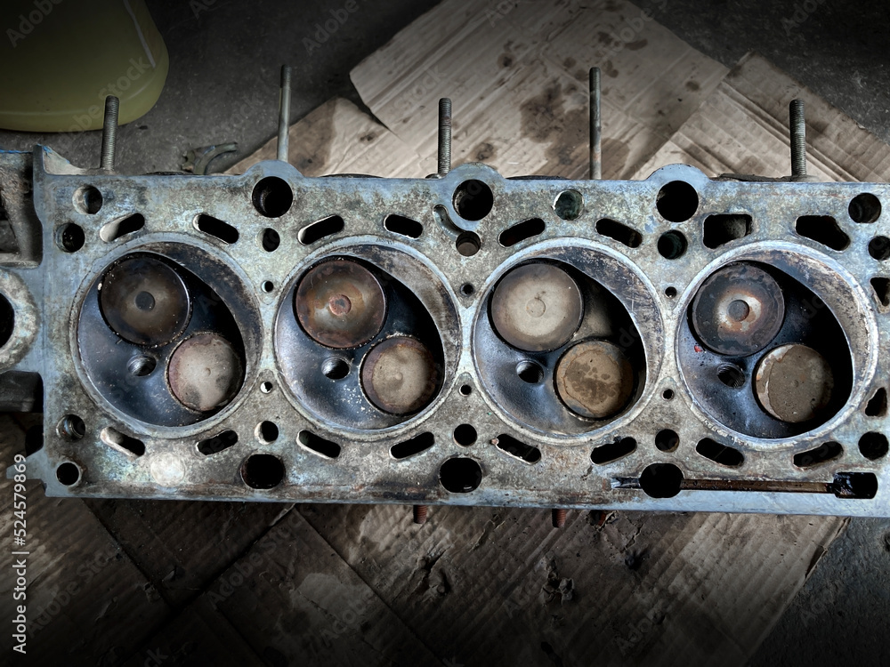 Cylinder head failure by overheating Stock Photo Adobe Stock