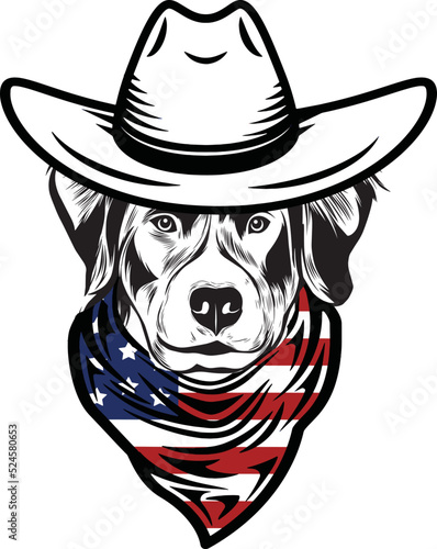 Bernese Mountain Dog vector eps , Dog in Bandana, sunglasses, Fourth , 4th July vector eps, Patriotic, USA Dog, Cricut Silhouette Cut File