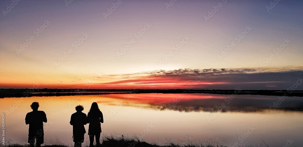 The sunset at the Salina of Cervia